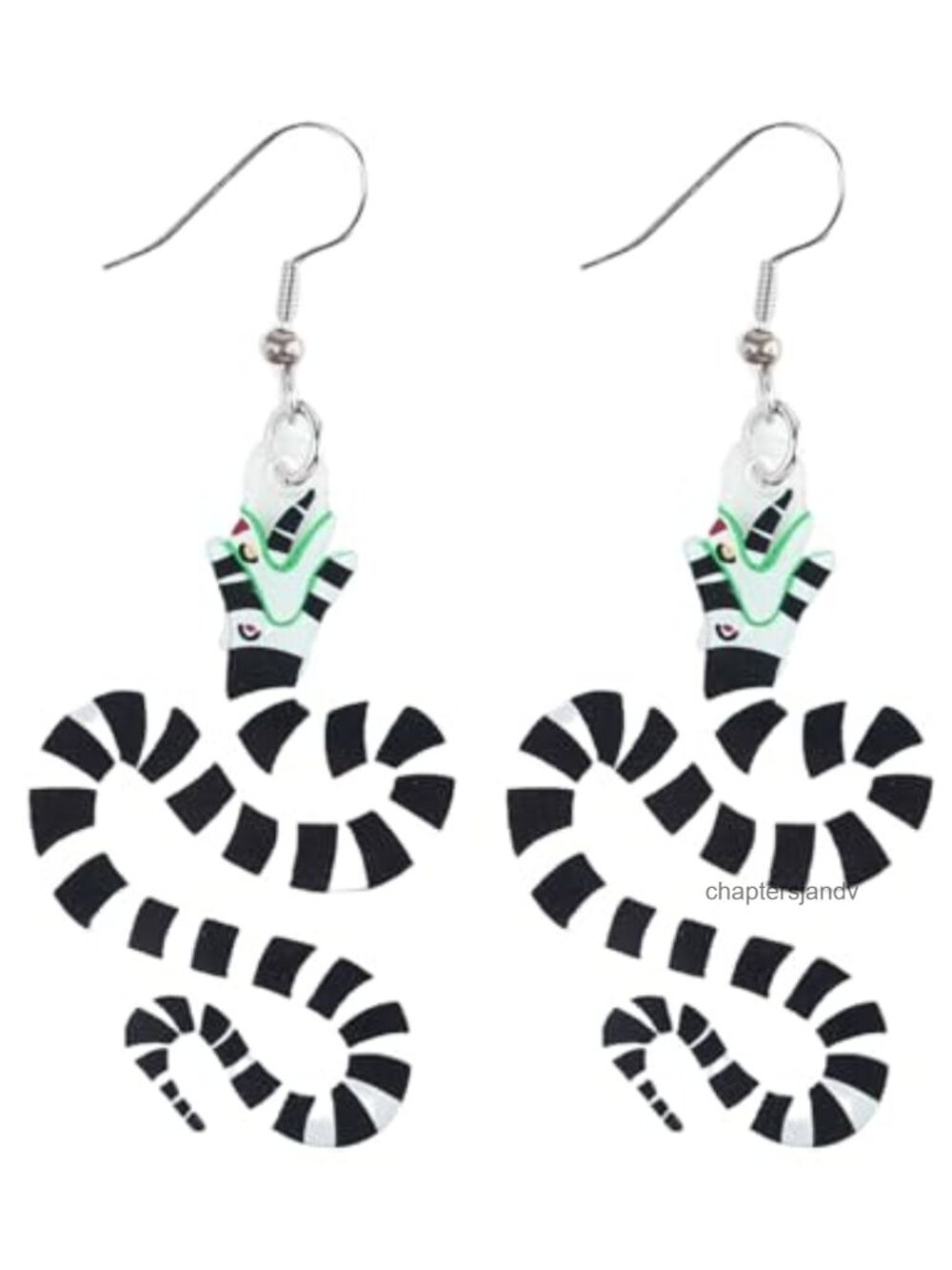 Halloween Betelgeuse Inspired Dangle Earrings Acrylic Coffin Skull